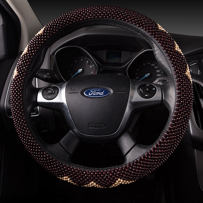 Retail Car GeneralPurpose M Wooden Beads Summer Steering Wheel Cover NonSlip Cover Interior Decoration Supplies Delivery