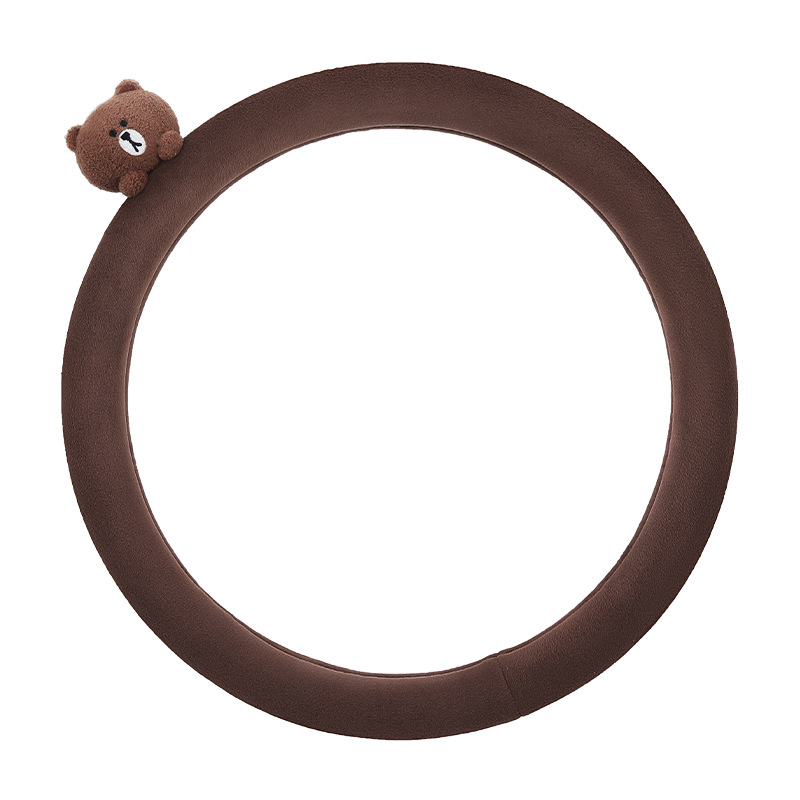 Friends Car Steering Wheel Cover for Use in Winter Women&#039;s Four Seasons Universal NonSlip Plush Warm Cute Handle Cover
