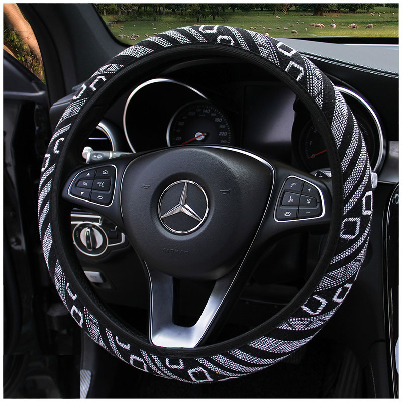 New Car Steering Wheel Cover Ethnic Style Linen Non-Inner Ring Elastic Band Handle Cover AliExpress Cross-Border Amazon