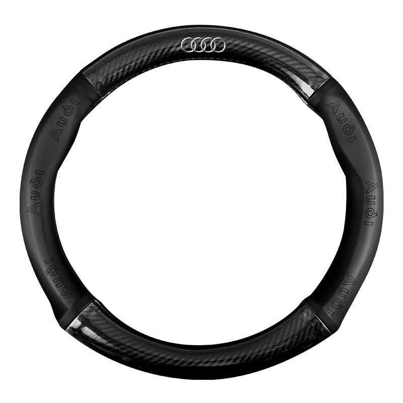 For Audi Steering Wheel Cover Suede Leather A4L A6L A3 Q3 Q5 Q7 A5 A7 Modified Carbon Fiber