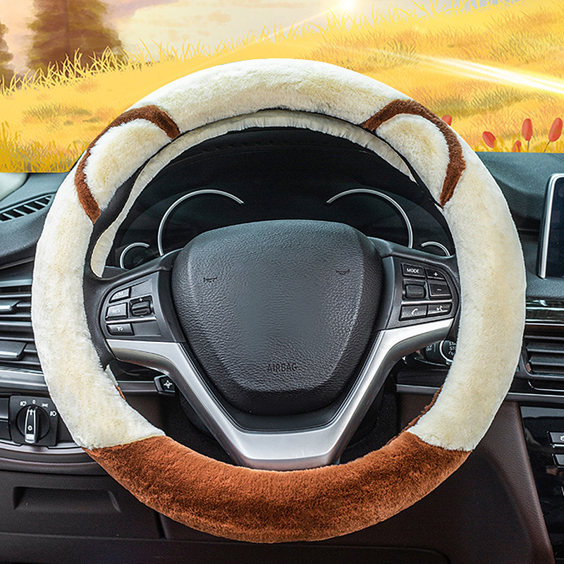 Steering Wheel Cover Winter Imitate Rex Rabbit Fur Universal Car Steering Wheel Cover NonSlip Warm Handlebar Cover