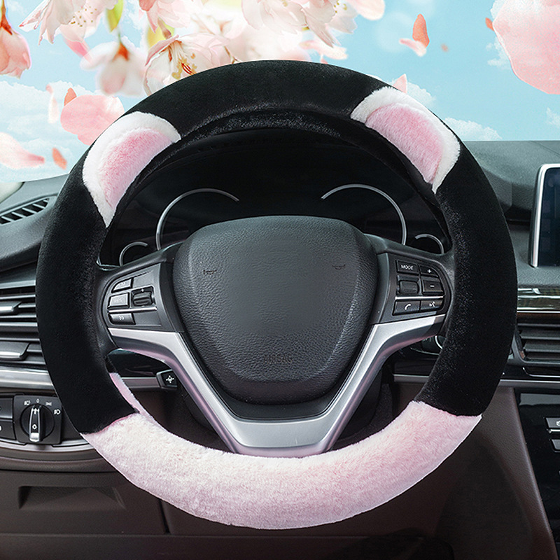 Steering Wheel Cover Winter Imitate Rex Rabbit Fur Universal Car Steering Wheel Cover NonSlip Warm Handlebar Cover