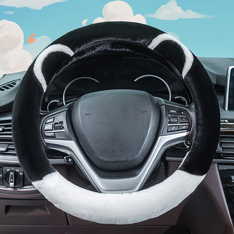 Steering Wheel Cover Winter Imitate Rex Rabbit Fur Universal Car Steering Wheel Cover NonSlip Warm Handlebar Cover