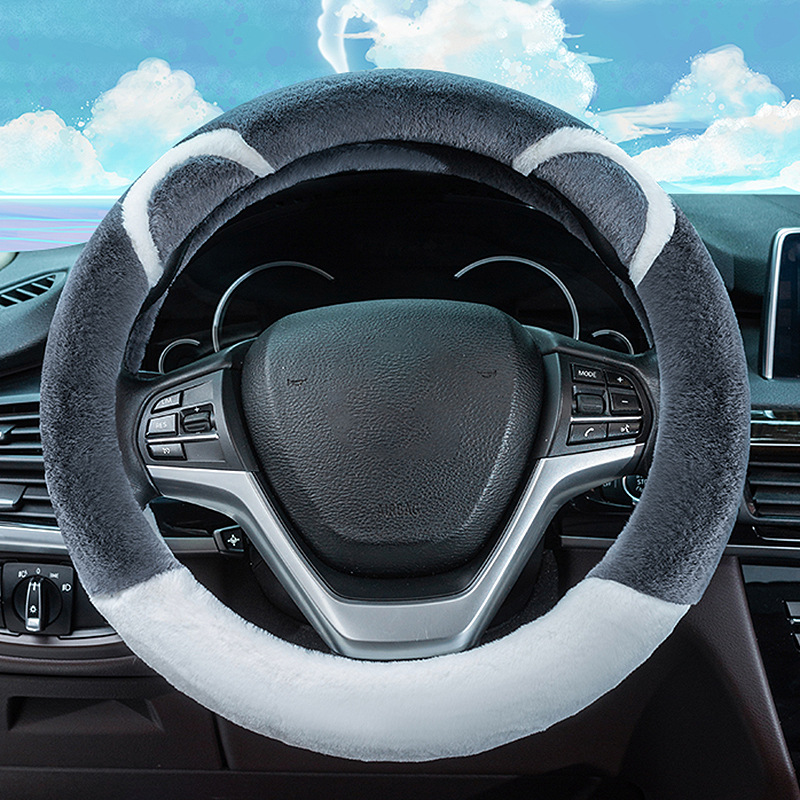 Steering Wheel Cover Winter Imitate Rex Rabbit Fur Universal Car Steering Wheel Cover NonSlip Warm Handlebar Cover
