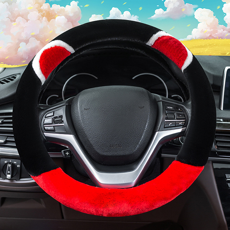 Steering Wheel Cover Winter Imitate Rex Rabbit Fur Universal Car Steering Wheel Cover NonSlip Warm Handlebar Cover