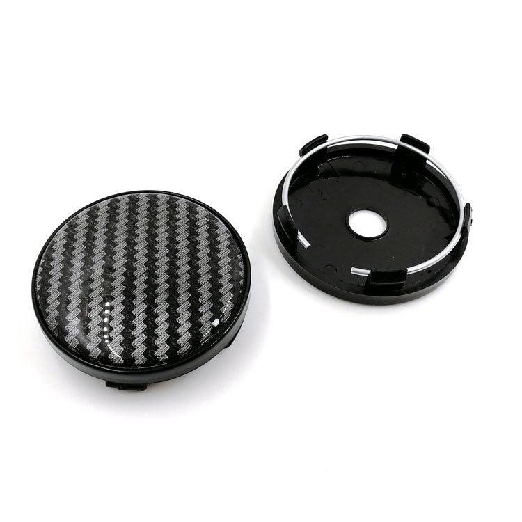 Black Carbon Fiber Standard Wheel Hub Cover Vehicle HubCentric Cover Small Wheel Cover Steel Cover Decorative Cover