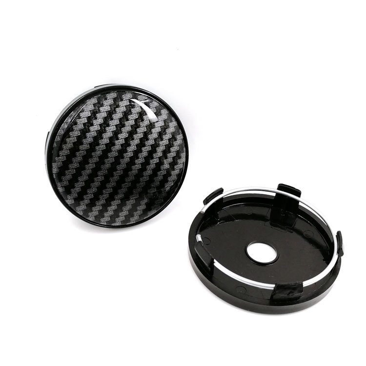 Black Carbon Fiber Standard Wheel Hub Cover Vehicle HubCentric Cover Small Wheel Cover Steel Cover Decorative Cover