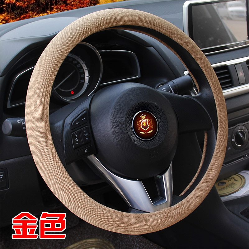 Car Steering Wheel Cover Linen Universal Steering Wheel Cover