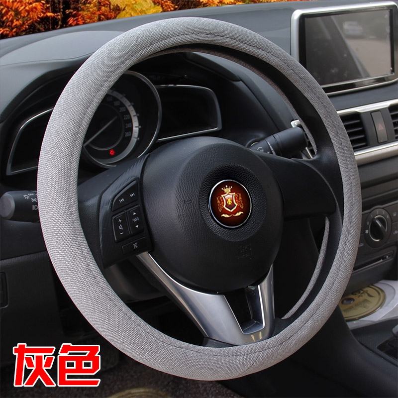 Car Steering Wheel Cover Linen Universal Steering Wheel Cover