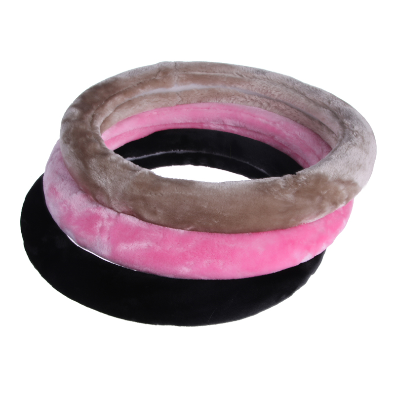 Plush material thickened steering wheel cover winter warm steering wheel cover