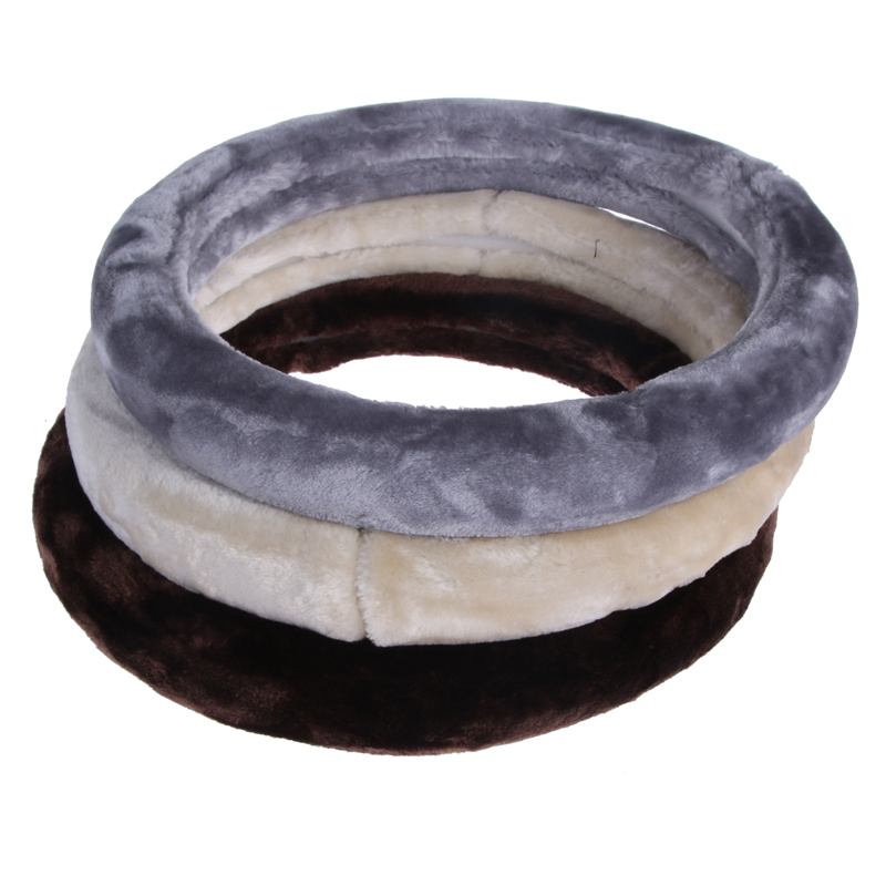 Plush material thickened steering wheel cover winter warm steering wheel cover