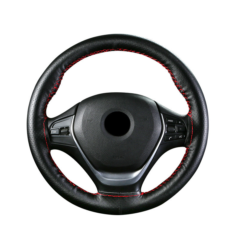 Leather Car Steering Wheel Cover Four Seasons Universal HandSewn Handle Cover NonSlip WearResistant New Leather Cover