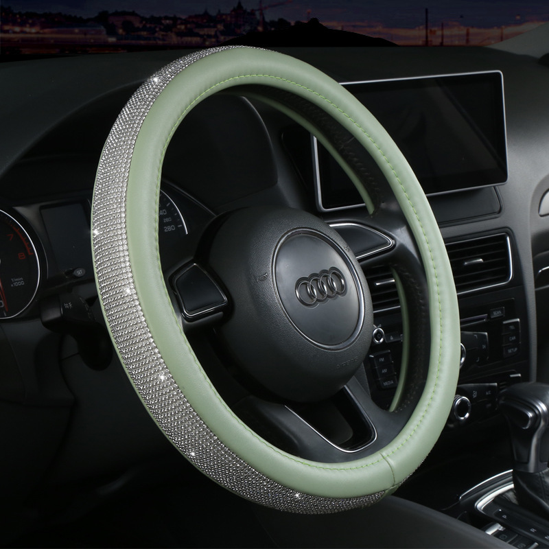 Steering Wheel Cover Four Seasons Rhinestone Car Steering Wheel Cover NonSlip AntiSweat Four Seasons Universal Flash