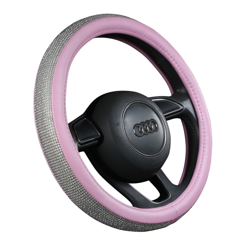 Steering Wheel Cover Four Seasons Rhinestone Car Steering Wheel Cover NonSlip AntiSweat Four Seasons Universal Flash