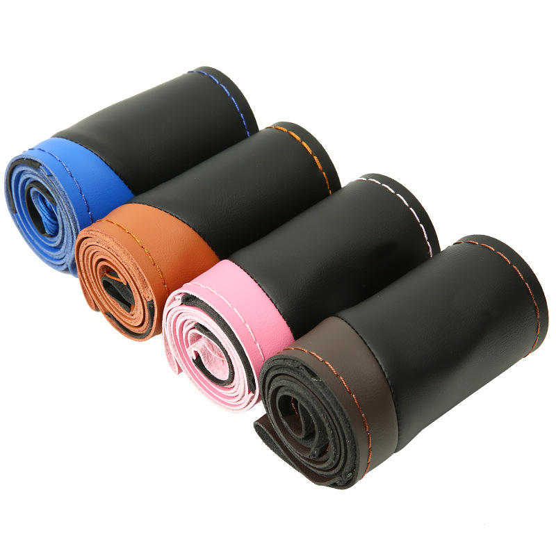 Sports Hand Sewing Steering Wheel Cover Four Seasons Universal Car Steering Wheel Cover NonSlip WearResistant 8861