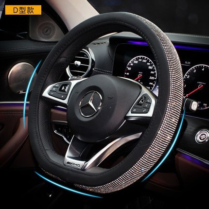 Full Diamond Steering Wheel Cover Car DiamondEmbedded DType Wheel Cover Car Four Seasons Universal Diamond Handle Cover