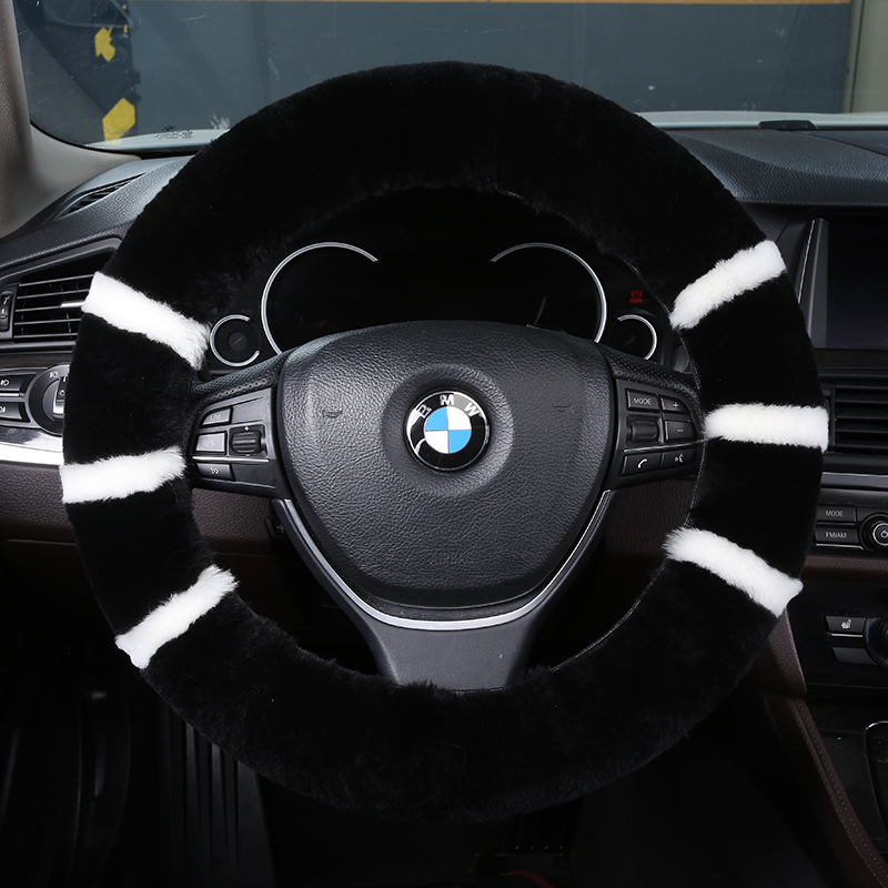 Aomu Winter Car Steering Wheel Steering Wheel Cover Pure Wool Factory Direct Sales Car Steering Wheel Cover Winter Plush