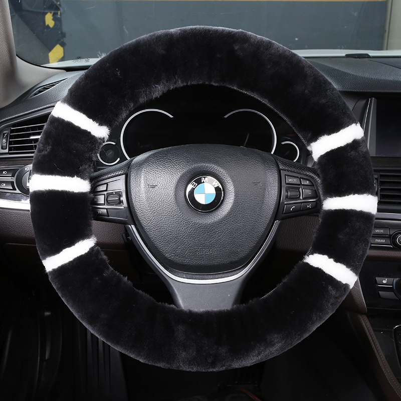 Aomu Winter Car Steering Wheel Steering Wheel Cover Pure Wool Factory Direct Sales Car Steering Wheel Cover Winter Plush