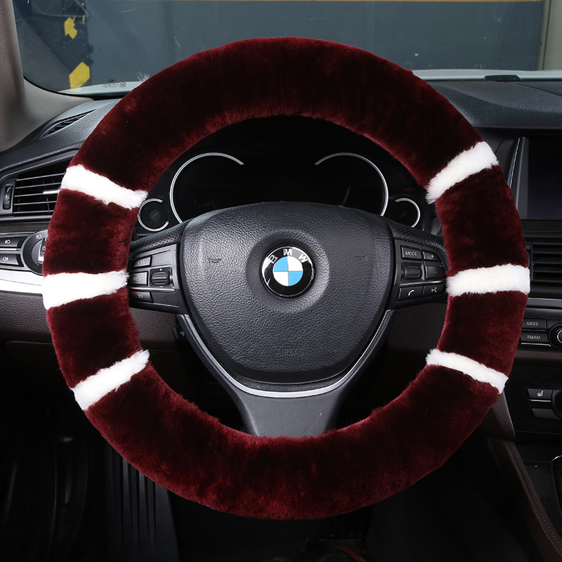 Aomu Winter Car Steering Wheel Steering Wheel Cover Pure Wool Factory Direct Sales Car Steering Wheel Cover Winter Plush