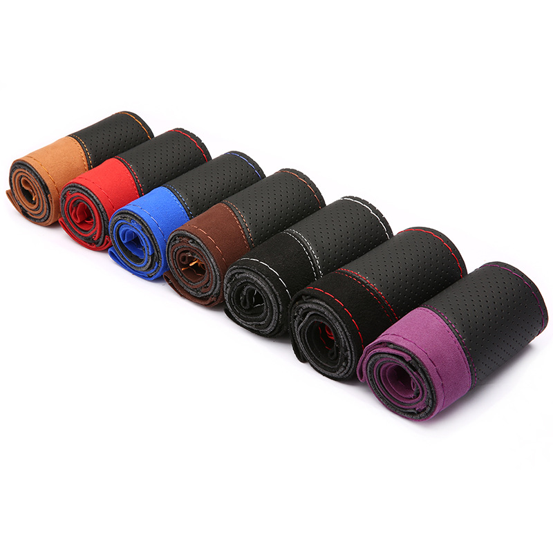 Sports Hand Sewing Steering Wheel Cover Four Seasons Universal Car Steering Wheel Cover NonSlip WearResistant 6621