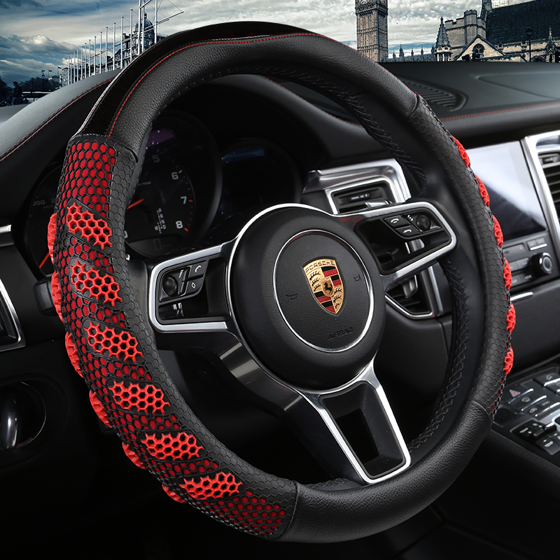 Car Steering Wheel Nest 888 Steering Wheel Cover Double Material Stitching 3D Breathable Handle Cover