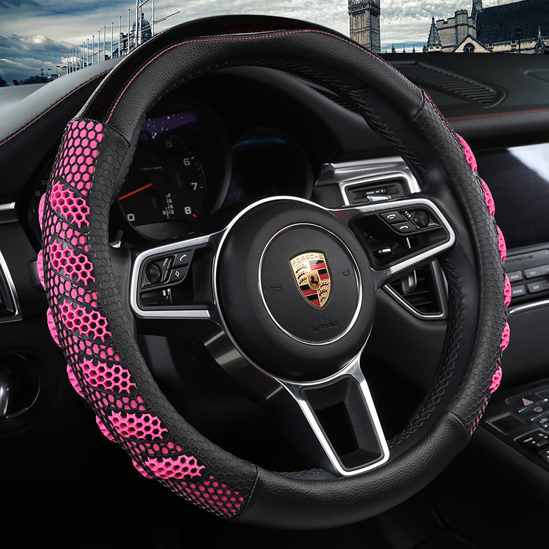 Car Steering Wheel Nest 888 Steering Wheel Cover Double Material Stitching 3D Breathable Handle Cover