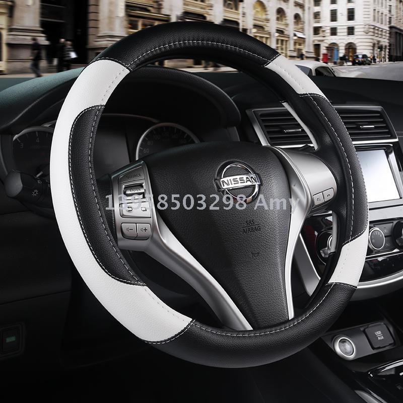 Automobile steering wheel cover wholesale full leather car protective cover to cover the four seasons general round wear