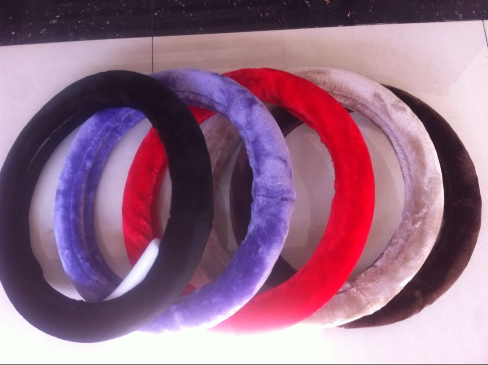 Fluffy steering wheel cover  car steering wheel  cover steering wheel cover set winter plush