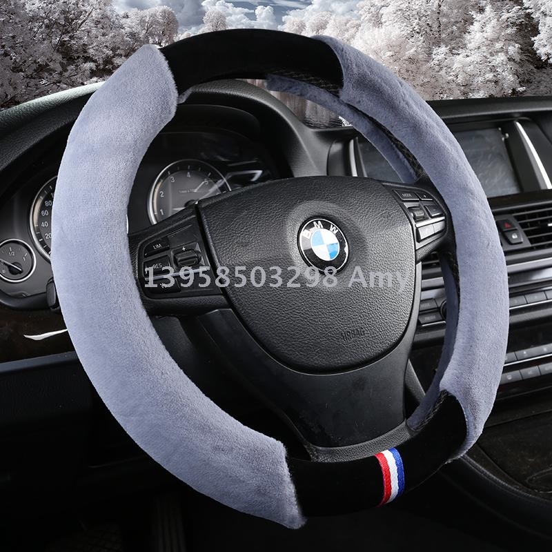 Autumn winter car plush steering wheel cover winter imitation wool warm cover for seasonal