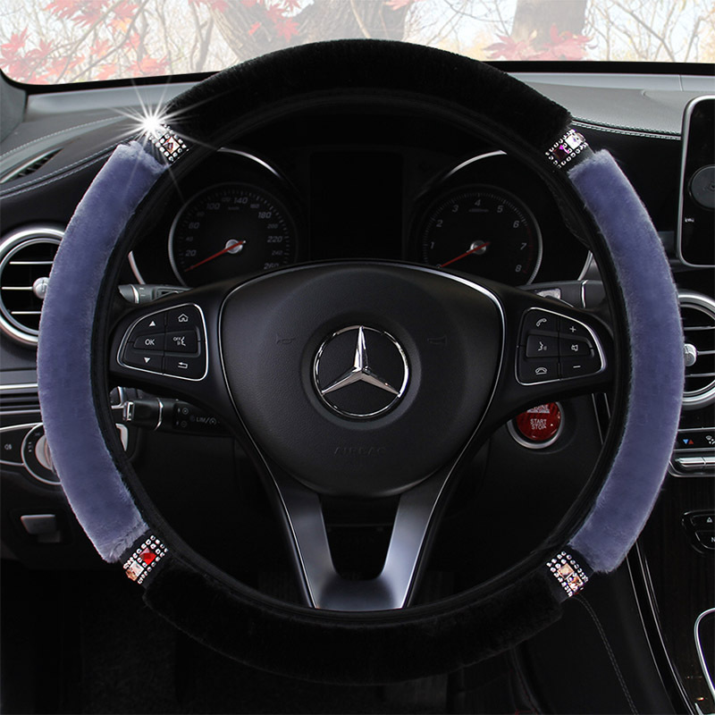 and Short Wool Color Diamond Plush Elastic Steering Wheel Cover Car Steering Wheel Cover Winter CrossBorder AliExpress