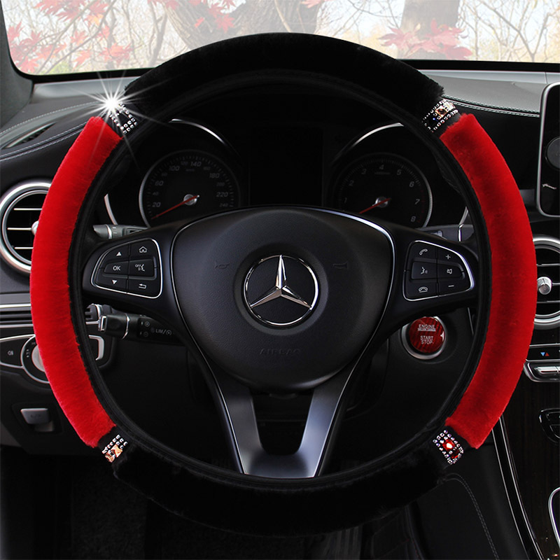 and Short Wool Color Diamond Plush Elastic Steering Wheel Cover Car Steering Wheel Cover Winter CrossBorder AliExpress