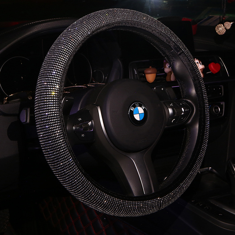 Car Supplies Handle Cover Goddess Steering Wheel Cover DiamondEmbedded Women&#039;s Cute Cartoon Four Seasons Universal