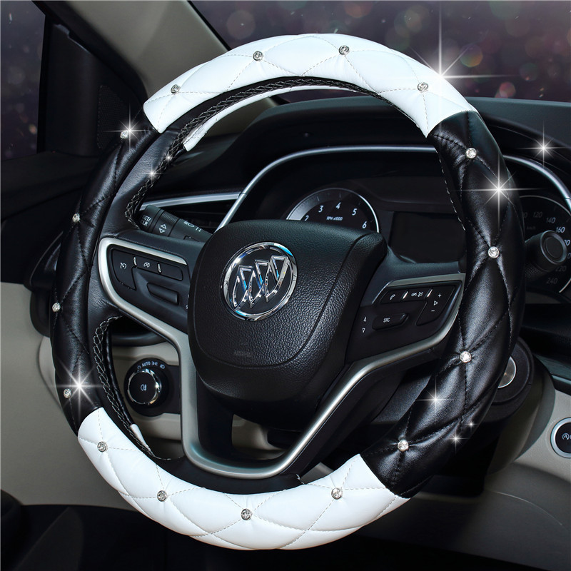 Steering Wheel Cover Women&#039;s Car Cover Car Decoration Four Seasons Universal DiamondEmbedded Handle Cover CrossBorder