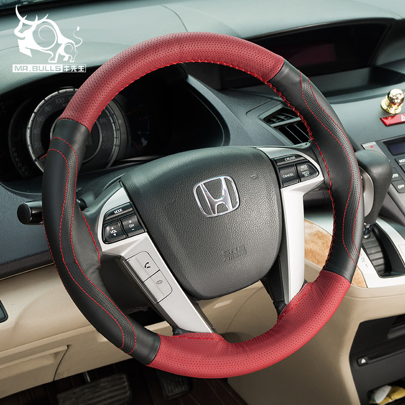 New Hand Sewing First Layer Leather Feel Good Full Breathable Handle Cover Leather Hand Sewing Steering Wheel Cover