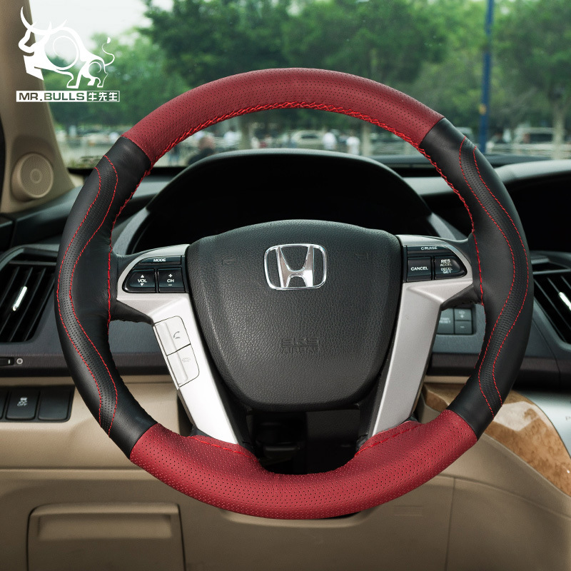 New Hand Sewing First Layer Leather Feel Good Full Breathable Handle Cover Leather Hand Sewing Steering Wheel Cover
