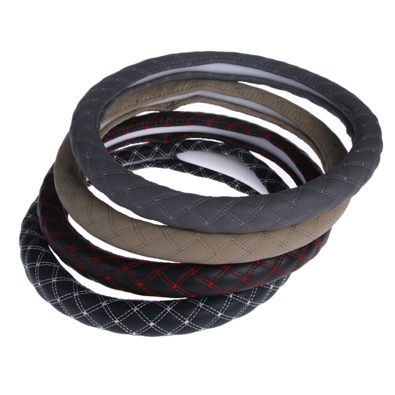 High-grade leather wine series car handlebars set car steering wheel set four seasons set steering wheel cover wholesale