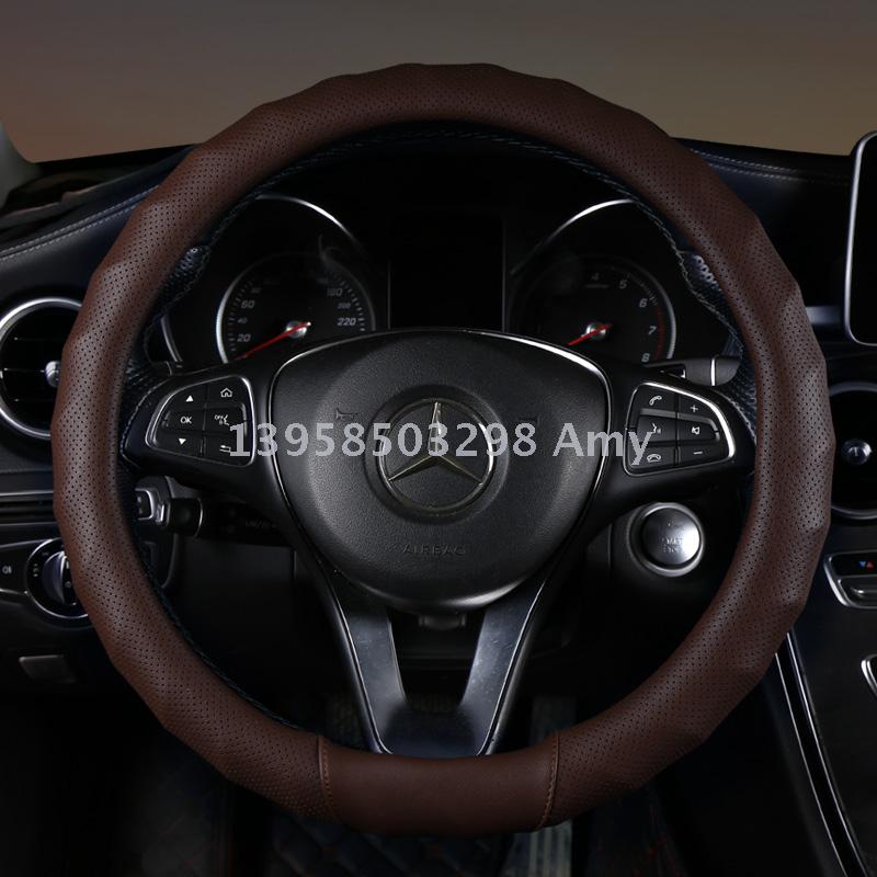 New wave breathable perforated non-slip car steering wheel cover