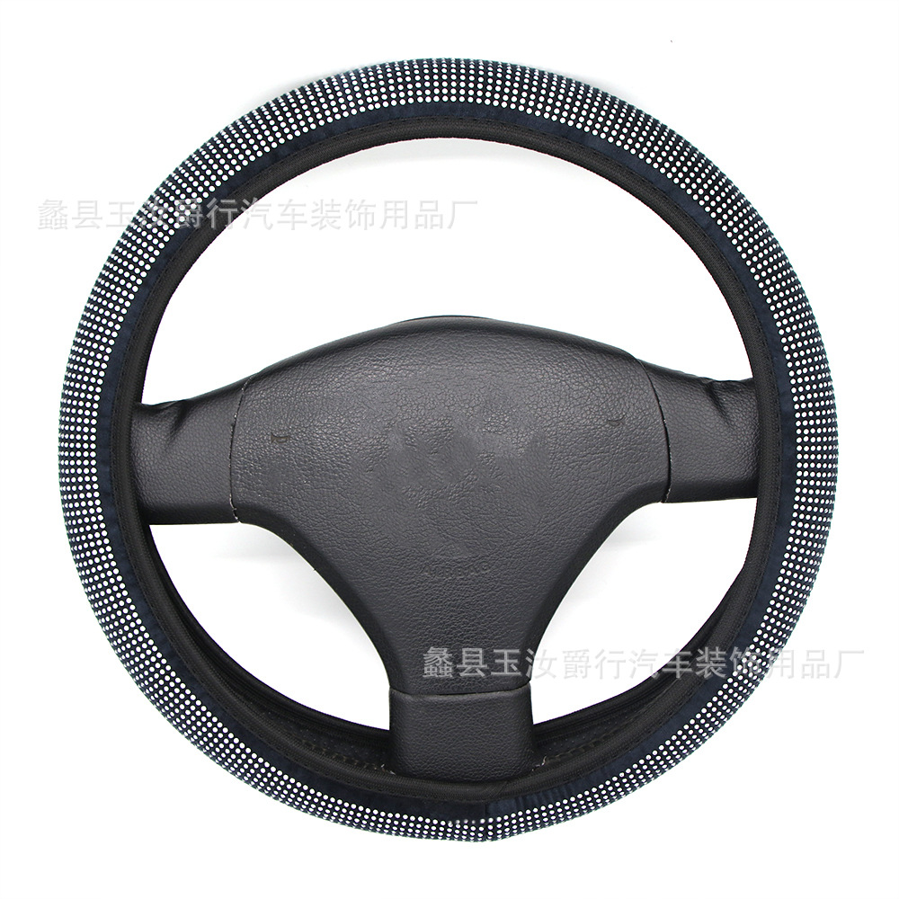 Car Elastic Rhinestone Steering Wheel Cover Female Steering Wheel Cover Diamond-Embedded Car Interior Four Seasons Thin Breathable