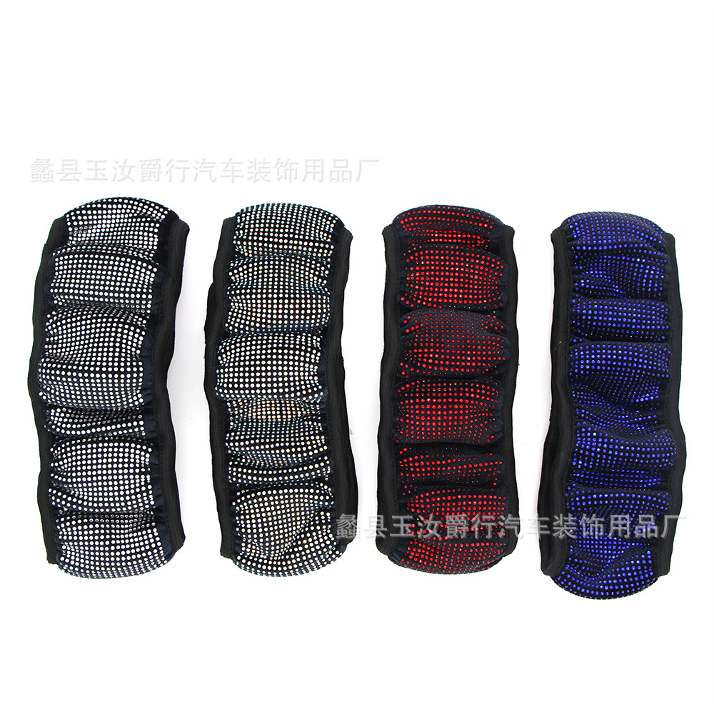 Car Elastic Rhinestone Steering Wheel Cover Female Steering Wheel Cover Diamond-Embedded Car Interior Four Seasons Thin Breathable