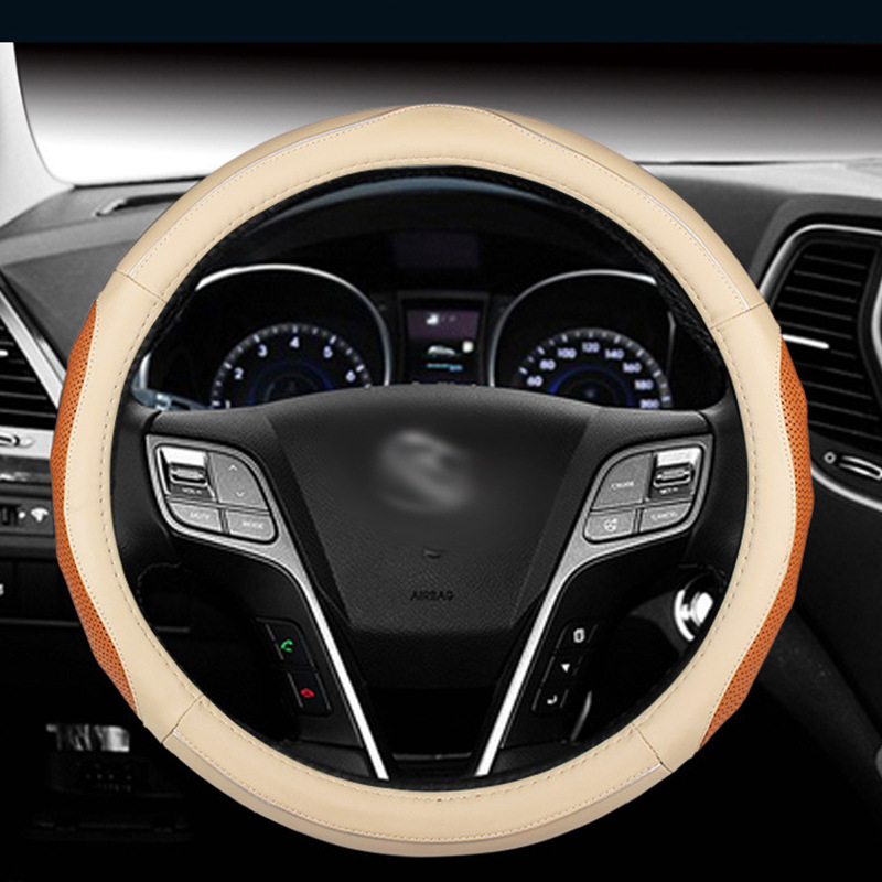 The leather cowhide steering wheel cover is 
