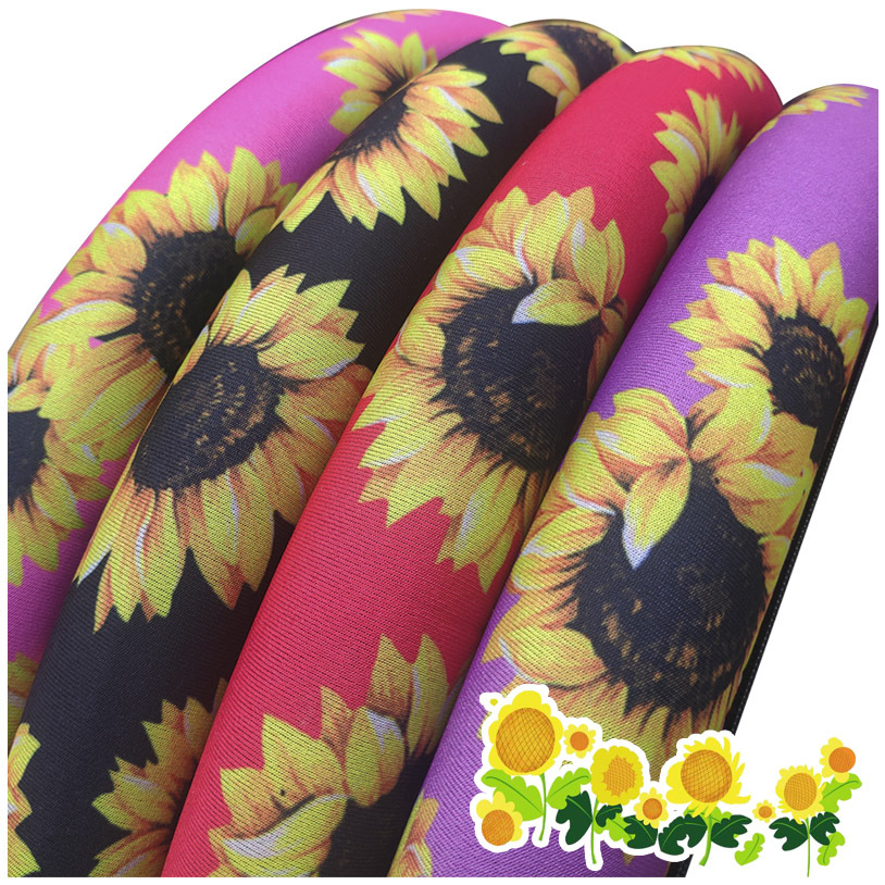 Cross-Border Perforated Carbon Fiber Four Seasons Car Steering Wheel Cover Wholesale Generation Cartoon Sunflower New Handle Cover