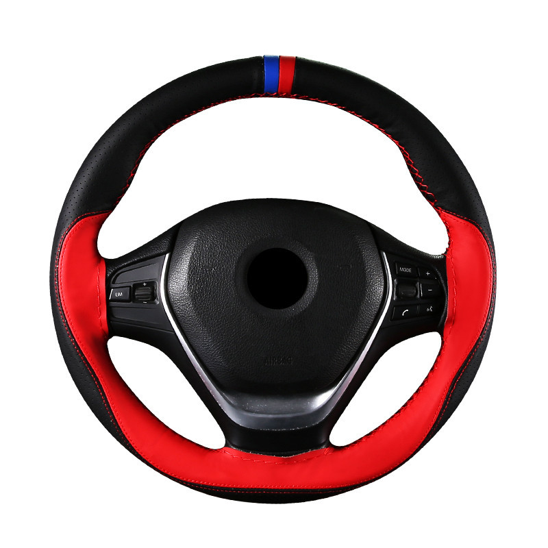 Sports Hand Sewing Steering Wheel Cover Four Seasons Universal Car Steering Wheel Cover NonSlip WearResistant 8801