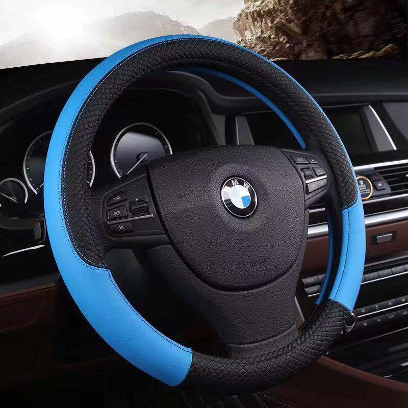 Wholesale New Four Seasons Universal Car Steering Wheel Cover Non-Slip Breathable Car Special Leather Handle Cover 