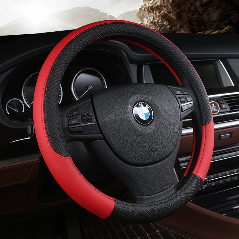 Wholesale New Four Seasons Universal Car Steering Wheel Cover Non-Slip Breathable Car Special Leather Handle Cover 