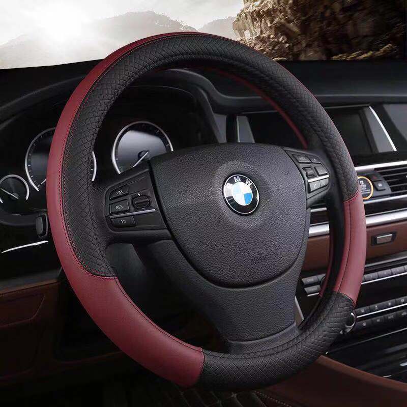 Wholesale New Four Seasons Universal Car Steering Wheel Cover Non-Slip Breathable Car Special Leather Handle Cover 