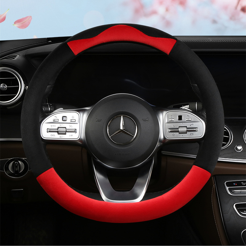 2022 Car Steering Wheel Cover Winter Warm Short Plush Grip Cover Cute Female Online Influencer Fashion Ultra-Thin Universal