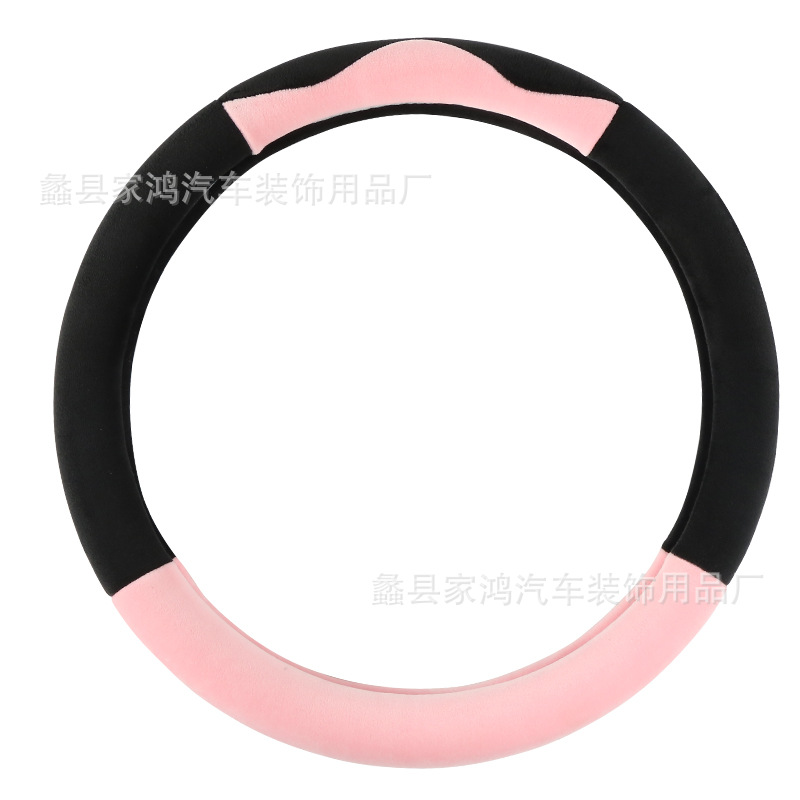 2022 Car Steering Wheel Cover Winter Warm Short Plush Grip Cover Cute Female Online Influencer Fashion Ultra-Thin Universal