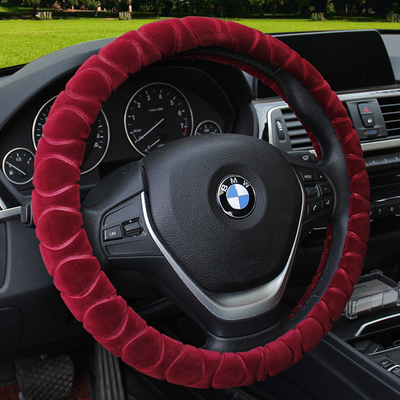 SM-722 Heart Language Ultra-Soft Plush Steering Wheel Cover