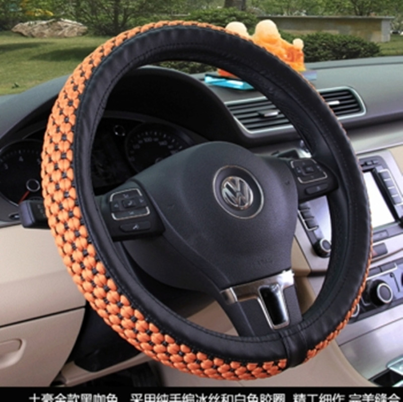 Car steering wheel cover over thousand seasons ice silk green car steering wheel cover set