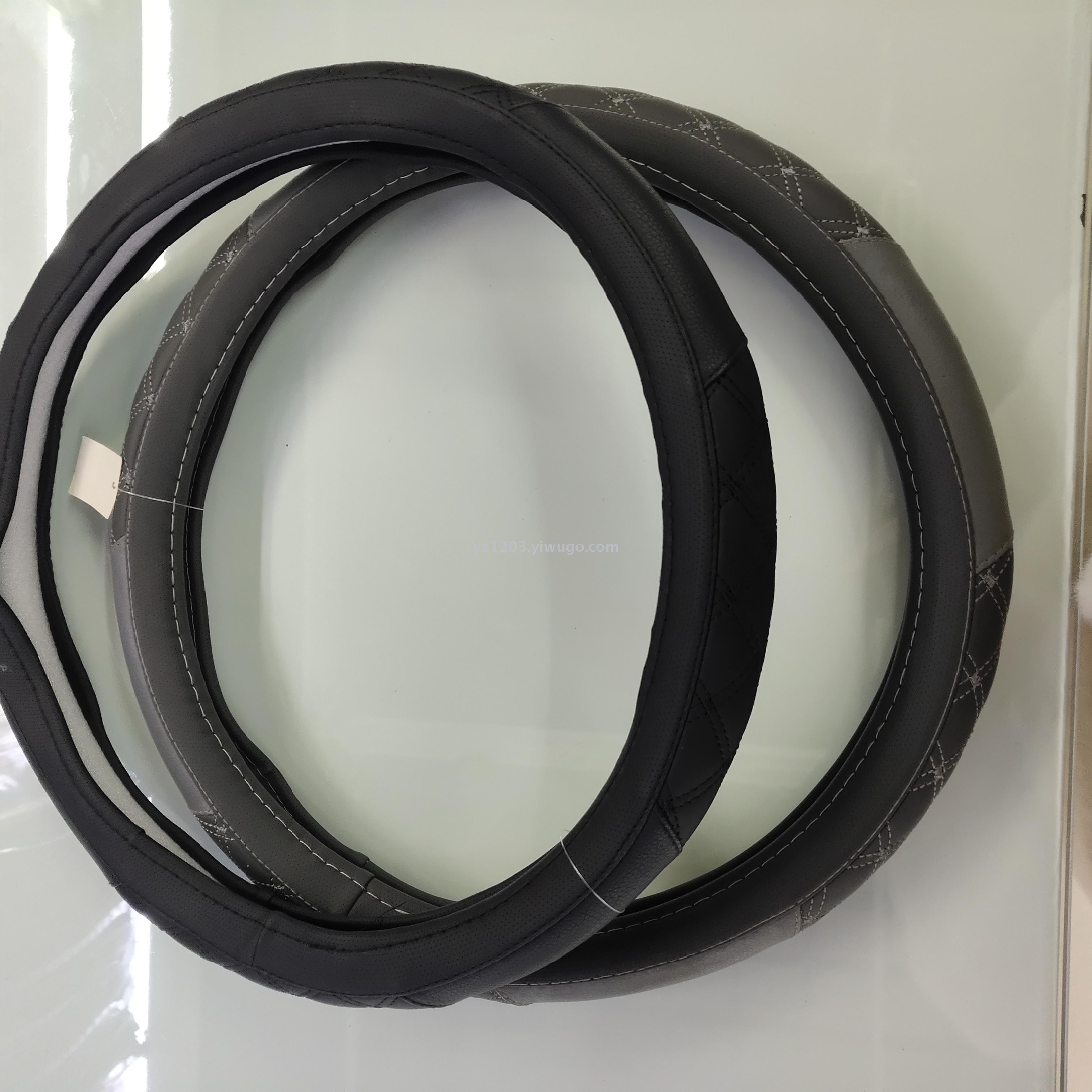 Anti - leather steering wheel cover manufacturer direct sales four seasons with hand sewing leather car handle cover